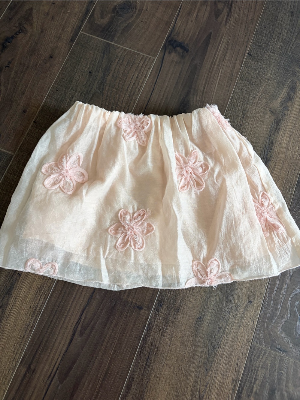 Zara Pink Floral Appliqué Skirt